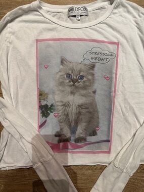 CAT PEOPLE Wildfox Stressing Meowt Kitten Shirt!!